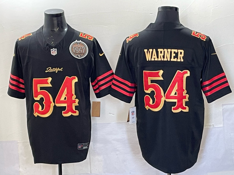 Men San Francisco 49ers #54 Warner black Limited Nike NFL 2025 Jersey 05->toronto maple leafs->NHL Jersey